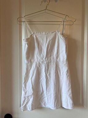 White spaghetti strap mini dress
